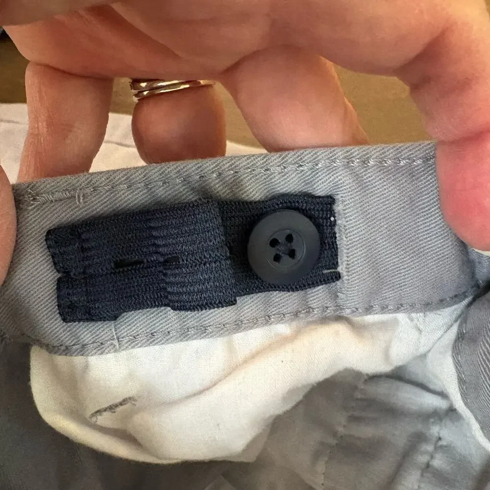 Childrens Place Pants Boys XXL 16‎ Light Gray Slim Button Closure Zip Chino